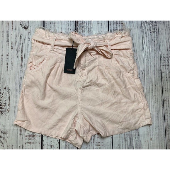 Hudson Shorts NWT Paperbag Pink Belted High Rise Stretch Lightweight Women’s 32 - Picture 4 of 7